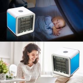 MINI KLIMATYZATOR PRZENOŚNY AIR COOLER NA USB Z PODŚWIETLANIEM