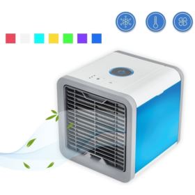 MINI KLIMATYZATOR PRZENOŚNY AIR COOLER NA USB Z PODŚWIETLANIEM
