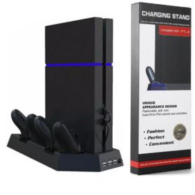 PODSTAWKA CHŁODZĄCA PS4 Z ŁADOWARKĄ DO PAD&Oacute;W DUALSHOCK I Z HUBEM USB CZARNA
