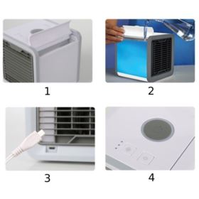 MINI KLIMATYZATOR PRZENOŚNY AIR COOLER NA USB Z PODŚWIETLANIEM