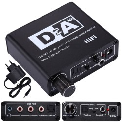 KONWERTER DWUKIERUNKOWY SPDIF I COAXIAL Z ZASILACZEM