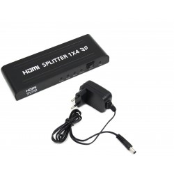 SWITCH HDMI SPLITTER 1x4 PORTY Z ZASILACZEM KONWERTER