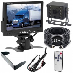 KAMERA COFANIA 8 DIOD IR Z MONITOREM 7 CALI PILOTEM I KABLEM 15 METRÓW