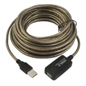 PRZEDŁUŻACZ USB 10M USB 2.0 AKTYWNY CZARNY