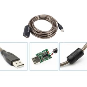 PRZEDŁUŻACZ USB 10M USB 2.0 AKTYWNY CZARNY