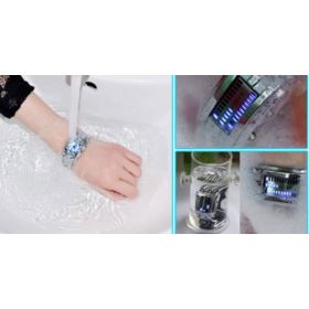 ZEGAREK BINARNY LED Z METALOWĄ BRANSOLETĄ CZARNY 18CM