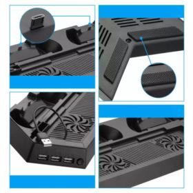 PODSTAWKA CHŁODZĄCA PS4 Z ŁADOWARKĄ DO PAD&Oacute;W DUALSHOCK I Z HUBEM USB CZARNA
