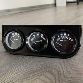 DODATKOWE ZEGARY SAMOCHODOWE WSKAŹNIK CIŚNIENIA OLEJU  TEMPERATURY SILNIKA I VOLTOMIERZ