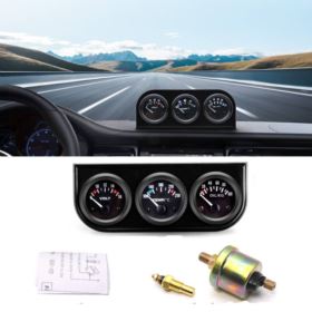 DODATKOWE ZEGARY SAMOCHODOWE WSKAŹNIK CIŚNIENIA OLEJU  TEMPERATURY SILNIKA I VOLTOMIERZ