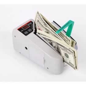 LICZARKA DO BANKNOT&Oacute;W NA BATERIE BIAŁA V30 Z ETUI I ZASILACZEM