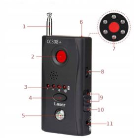 WYKRYWACZ PODSŁUCH&Oacute;W I KAMER CC308 PLUS LASEROWY