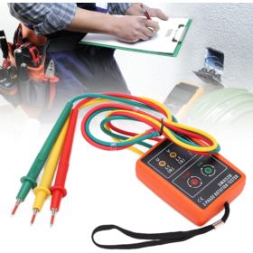 MIERNIK KOLEJNOŚCI FAZ SM852B Z 3 KLIPSAMI I POKROWCEM POMARAŃCZOWY