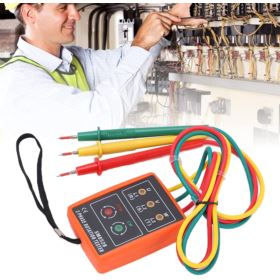 MIERNIK KOLEJNOŚCI FAZ SM852B Z 3 KLIPSAMI I POKROWCEM POMARAŃCZOWY