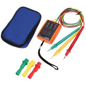 MIERNIK KOLEJNOŚCI FAZ SM852B Z 3 KLIPSAMI I POKROWCEM POMARAŃCZOWY