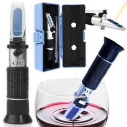 REFRAKTOMETR Z PIPETĄ I ŚRUBOKRĘTEM DO MIERZENIA STĘŻENIA ALKOHOLU