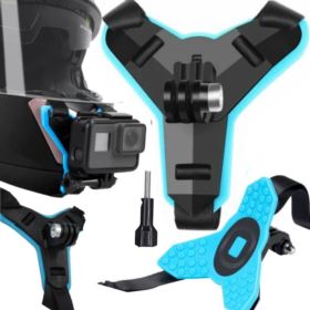 MOCOWANIE KAMERY DO KASKU Z PODKŁADKĄ ANTYPOŚLIZGOWĄ CZARNO-NIEBIESKI