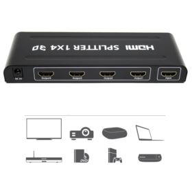 SWITCH HDMI SPLITTER 1x4 PORTY Z ZASILACZEM KONWERTER