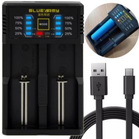 ŁADOWARKA DO BATERII I AKUMULATORK&Oacute;W AA AAA LI-ION NI-MH NICD UNIWERSALNA CZARNA