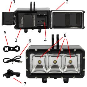 LAMPA LED DO KAMERY SPORTOWEJ WODOSZCZELNA