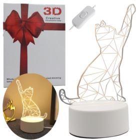 LAMPKA 3D KOTEK LED NA USB