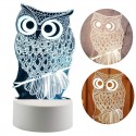 LAMPKA NOCNA SOWA LED 3D USB 3 TRYBY Z KABLEM