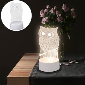 LAMPKA NOCNA SOWA LED 3D USB 3 TRYBY Z KABLEM