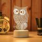 LAMPKA NOCNA SOWA LED 3D USB 3 TRYBY Z KABLEM