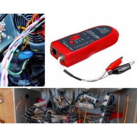 TESTER KABLI RJ-45 RJ-11 LOKALIZATOR PRZEWOD&Oacute;W Z ETUI