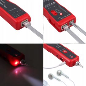 TESTER KABLI RJ-45 RJ-11 LOKALIZATOR PRZEWOD&Oacute;W Z ETUI