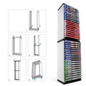 STOJAK NA GRY DOBE PLAYSTATION XBOX NINTENDO BIAŁY
