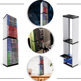 STOJAK NA GRY DOBE PLAYSTATION XBOX NINTENDO BIAŁY