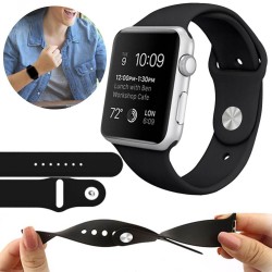 PASEK DO APPLE WATCH 1 2 3 4 5 6 SE 42/44MM CZARNY SILIKONOWY