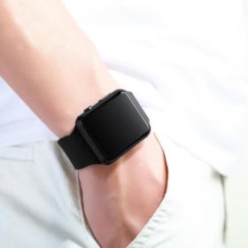 PASEK DO APPLE WATCH 1 2 3 4 5 6 SE 42/44MM CZARNY SILIKONOWY