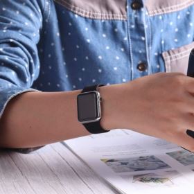 PASEK DO APPLE WATCH 1 2 3 4 5 6 SE 42/44MM CZARNY SILIKONOWY