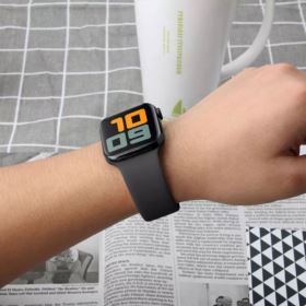 PASEK DO APPLE WATCH 1 2 3 4 5 6 SE 42/44MM CZARNY SILIKONOWY