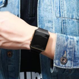 PASEK DO APPLE WATCH 1 2 3 4 5 6 SE 42/44MM CZARNY SILIKONOWY