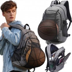 PLECAK SZARY WIELOFUNKCYJNY NA LAPTOPA I PIŁKĘ