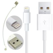 KABEL LIGHTNING APPLE IPHONE IPAD IPOD BIAŁY 23 CM