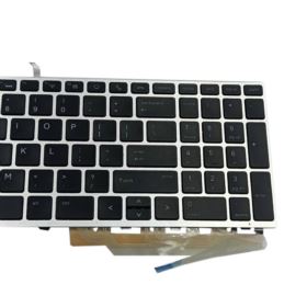 KLAWIATURA HP US CZARNA 750 755 850 855 G5 G6 ZBOOK 15U G5 15U G6 SREBRNA RAMKA Z PODŚWIETLENIE LED Z PUDEŁKIEM KGAT - Klawia...