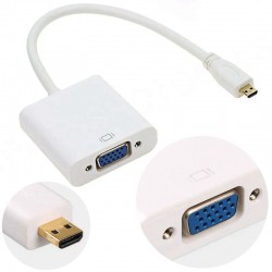 KONWERTER MICRO HDMI DO VGA D-SUB BIAŁY