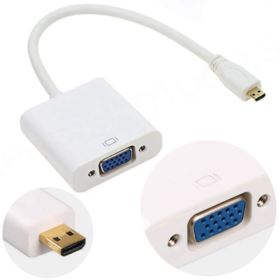 KONWERTER MICRO HDMI DO VGA D-SUB BIAŁY