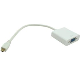 KONWERTER MICRO HDMI DO VGA D-SUB BIAŁY