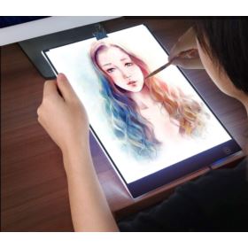 DESKA KREŚLARSKA LED A4 PODŚWIETLANA LIGHT PAD Z ZESTAWEM AKCESORI&Oacute;W