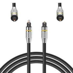 KABEL OPTYCZNY TOSLINK-TOSLINK Z METALOWYMI KOŃC&Oacute;WKAMI 200CM CZARNY
