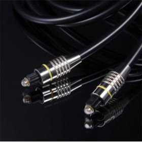KABEL OPTYCZNY TOSLINK-TOSLINK Z METALOWYMI KOŃC&Oacute;WKAMI 200CM CZARNY