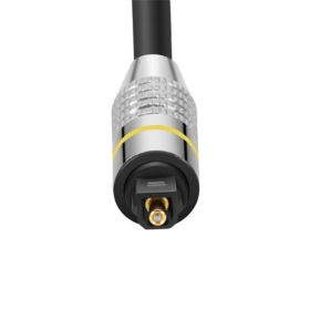 KABEL OPTYCZNY TOSLINK-TOSLINK Z METALOWYMI KOŃC&Oacute;WKAMI 200CM CZARNY