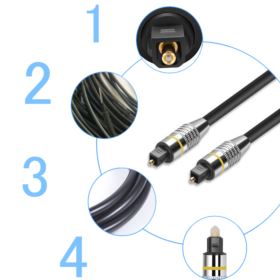 KABEL OPTYCZNY TOSLINK-TOSLINK Z METALOWYMI KOŃC&Oacute;WKAMI 200CM CZARNY