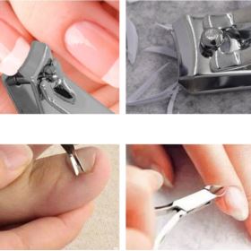 ZESTAW DO MANICURE I PEDICURE 12 ELEMENT&Oacute;W W BRĄZOWYM ETUI