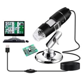 MIKROSKOP CYFROWY USB 1600X 8 LED 2MPX Z KABLEM I STATYWEM CZARNY