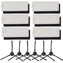 ZESTAW 6 SZCZOTEK DO ROBOTA ILIFE A4 A4S A6 T4 Z 6 FILTRAMI HEPA